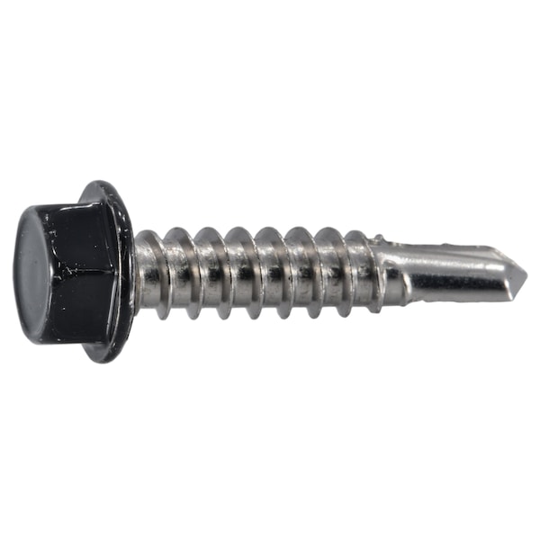 Midwest Fastener Self-Drilling Screw, #12 x 1 in, Painted Stainless Steel Flange Hex Head External Hex Drive, 8 PK 39611 - main